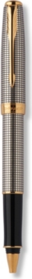 PARKER Sonnet Sterling Silver Cisele gold trim rollerball
