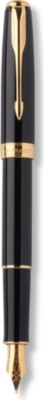 PARKER Sonnet Laque black gold trim medium nib fountain pen
