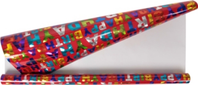 DEVA DESIGNS Birthday hologram wrapping paper 1.5m