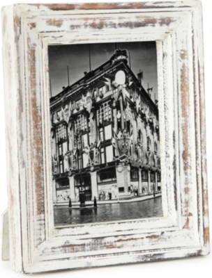 NKUKU Jasailmer aged wood photo frame white 5x7"