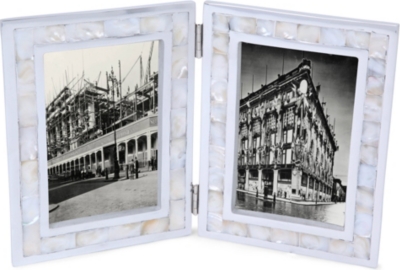 BASKERVILLE AND SANDERS Mother of pearl frame double photo frame 6
