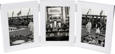 BASKERVILLE AND SANDERS Silver plated narrow hinged triple frame 6