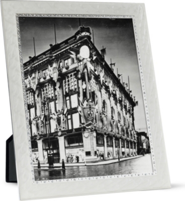 ADDISON ROSS LONDON Diamant&eacute; and white enamel photo frame 8"x10"