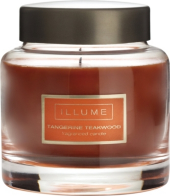 ILLUME Tangerine Teakwood scented candle jar