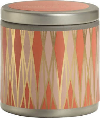 ILLUME Tangerine Teakwood mini scented candle tin