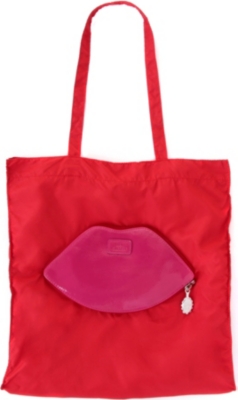 LULU GUINNESS Foldaway lips shopper