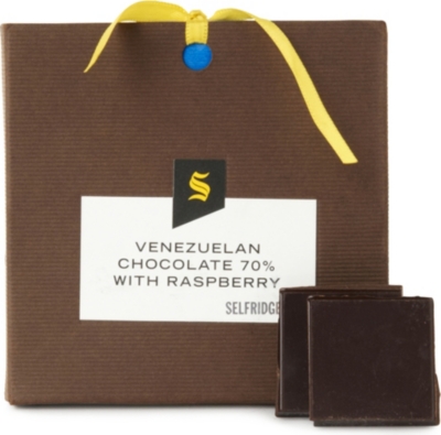 SELFRIDGES SELECTION Venezuelan dark chocolate with raspberry 90g