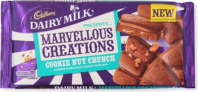CADBURY Marvellous Creations milk chocolate cookie nut crunch 200g