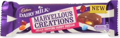 CADBURY Marvellous Creations milk chocolate jelly popping candy shells 47g