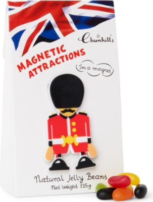 CHURCHILL'S Jelly beans and London guard magnet gift bag 135g