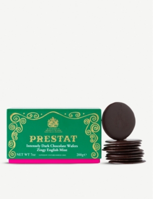 PRESTAT Zingy English mint dark chocolate wafers 200g