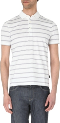HUGO BOSS San Remo textured-stripe polo shirt