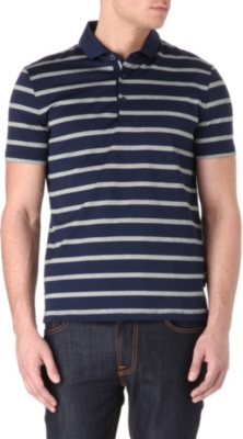 HUGO BOSS San Remo textured-stripe polo shirt
