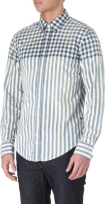 HUGO BOSS Cliffe mixed-print shirt