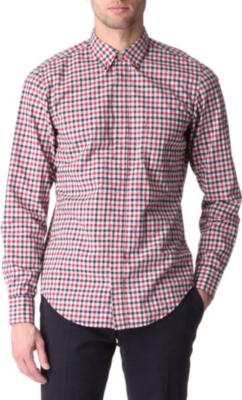 HUGO BOSS Checked single-cuff shirt