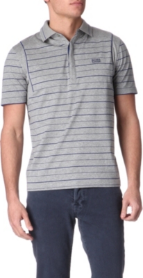 HUGO BOSS Patto striped cotton polo shirt