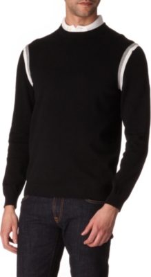HUGO BOSS Rabs striped-trim jumper