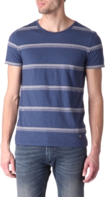 HUGO BOSS Embroidered stripe t-shirt