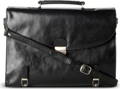 QUINDICI Two–gusset soft briefcase