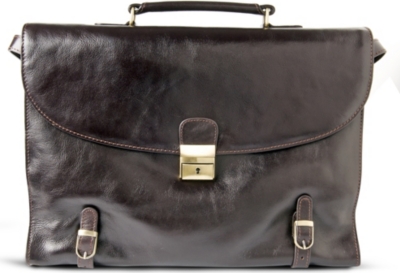 QUINDICI Two–gusset soft briefcase