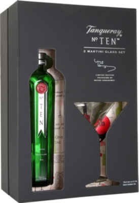 TANQUERAY No. Ten gin martini glass pack 700ml