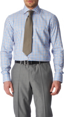 HUGO BOSS Gerald regular fit single cuff shirt (Blue