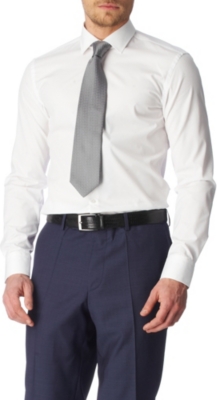 HUGO BOSS Jenno slim fit single cuff shirt (White