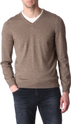 HUGO BOSS V-neck wool jumper