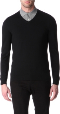 HUGO BOSS V-neck wool jumper