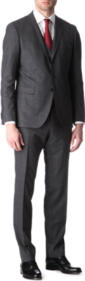 HUGO BOSS Reese/Win slim-fit three-piece checked suit