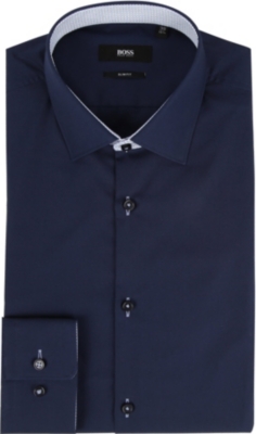 HUGO BOSS Plain slim-fit cotton shirt