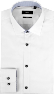 HUGO BOSS Plain slim-fit cotton shirt