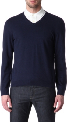 HUGO BOSS Gent v-neck slim-fit jumper
