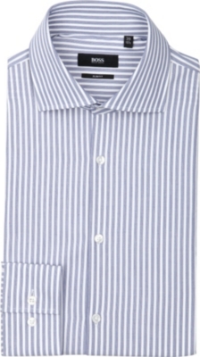HUGO BOSS Jarron slim-fit single-cuff striped shirt