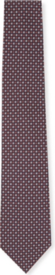 HUGO BOSS Mini-tile printed silk tie