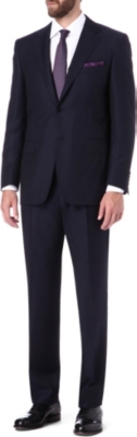CANALI Herringbone single-breasted wool suit