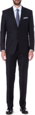 CANALI Wide-set pinstripe single-breasted wool suit