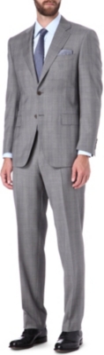 CANALI Checked single-breasted wool-blend suit