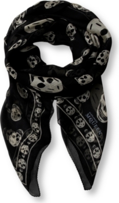 ALEXANDER MCQUEEN Chiffon skull scarf