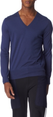 ALEXANDER MCQUEEN V&ndash;neck knitted jumper (Blue