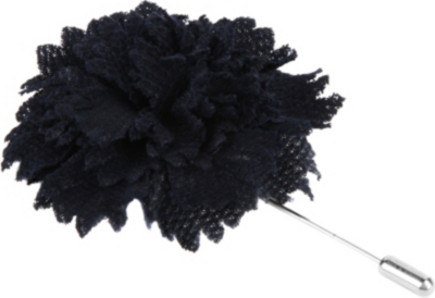 LANVIN Textured flower lapel pin