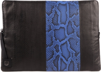 LANVIN Large snakeskin documents pouch