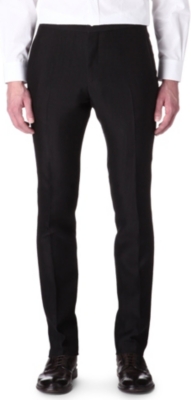 LANVIN Silk-blend slim-fit trousers