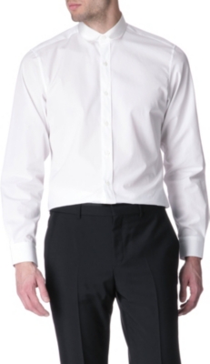 LANVIN Grosgrain-collar slim fit shirt