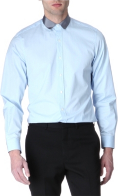 LANVIN Grosgrain-collar slim fit shirt