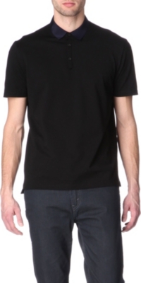 LANVIN Contrasting grosgrain-collar polo shirt