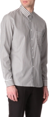 JONATHAN SAUNDERS Contour-striped single-cuff shirt