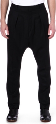GIVENCHY Drop-crotch flannel trousers
