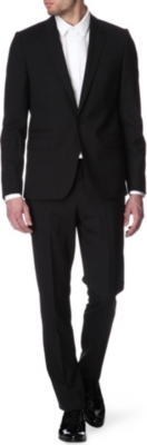 GIVENCHY Peak-lapel mohair black suit