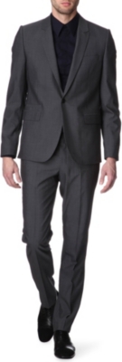 GIVENCHY Peak-lapel mohair grey suit